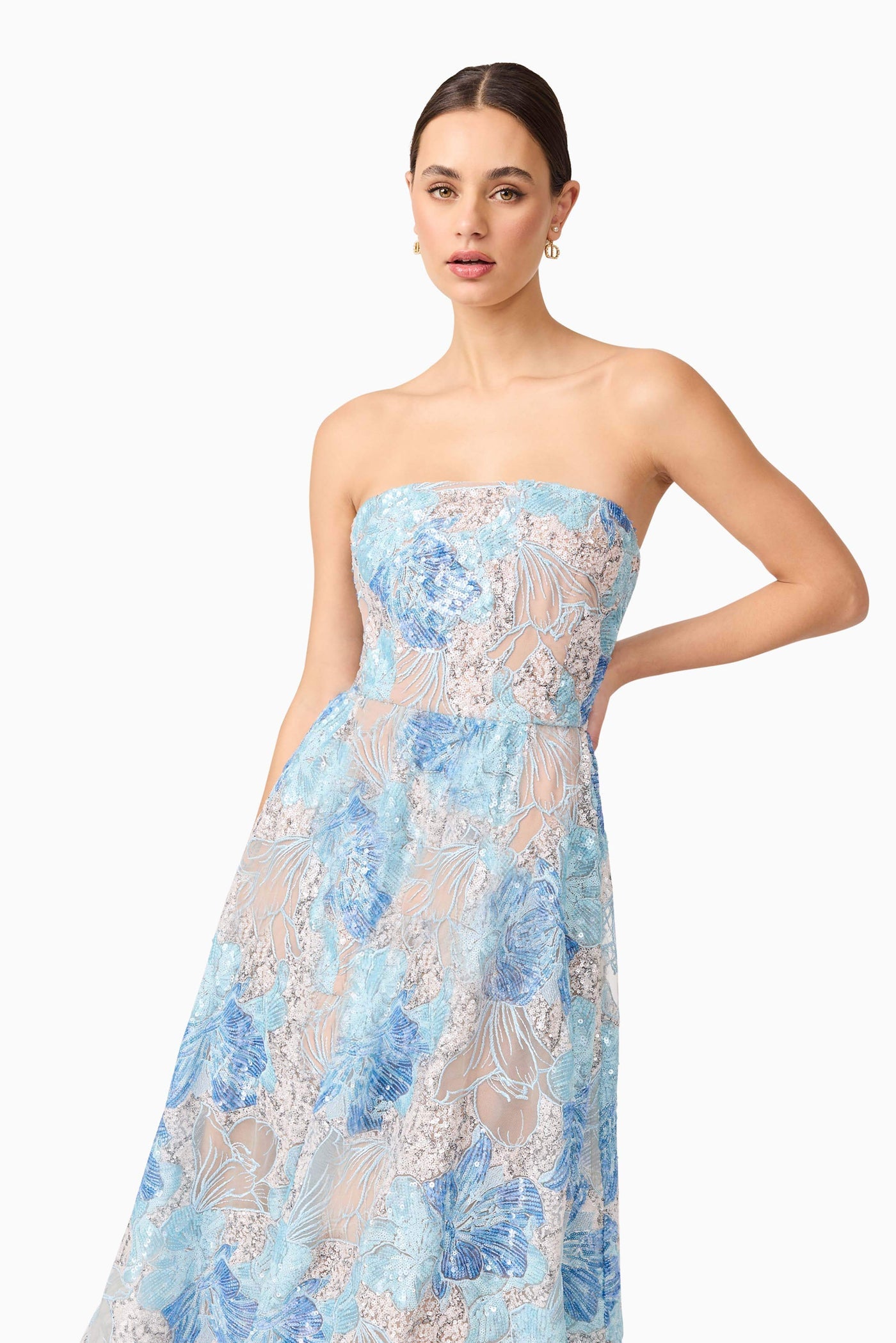 Elliatt Leonie midi sequin lace dress