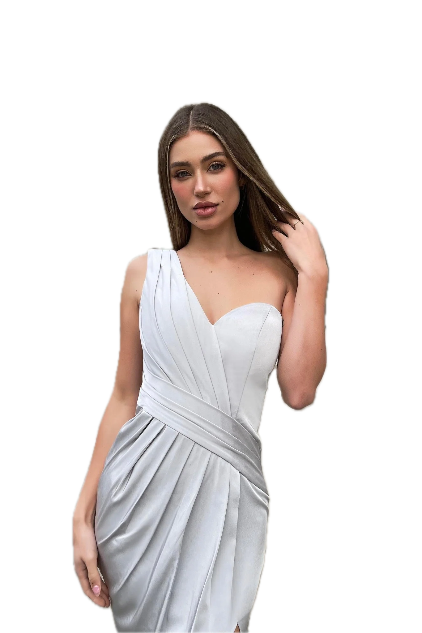 Jadore Gown – Elegant One-Shoulder Evening Dress with Ruched Waist