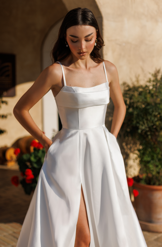 Tina holly white mikado gown