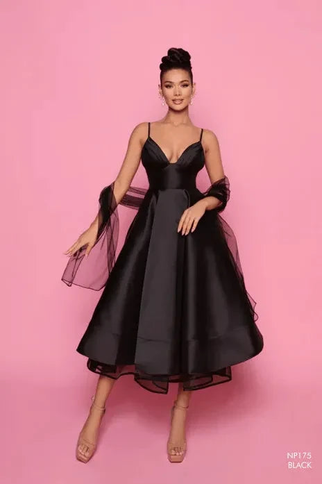 NICOLETTA mikado satin cocktail gown