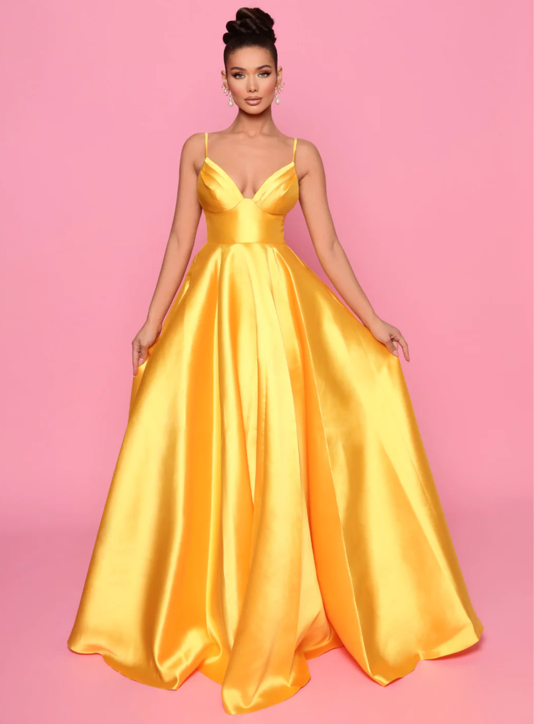 NICOLETTA MIKADO SATIN GOWN - COBALT