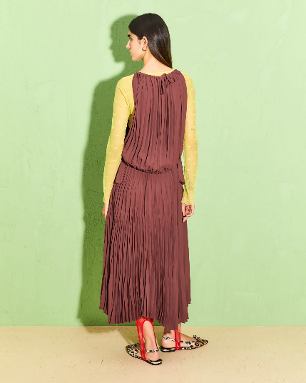 Beatrice B pleated top in heavy georgette
