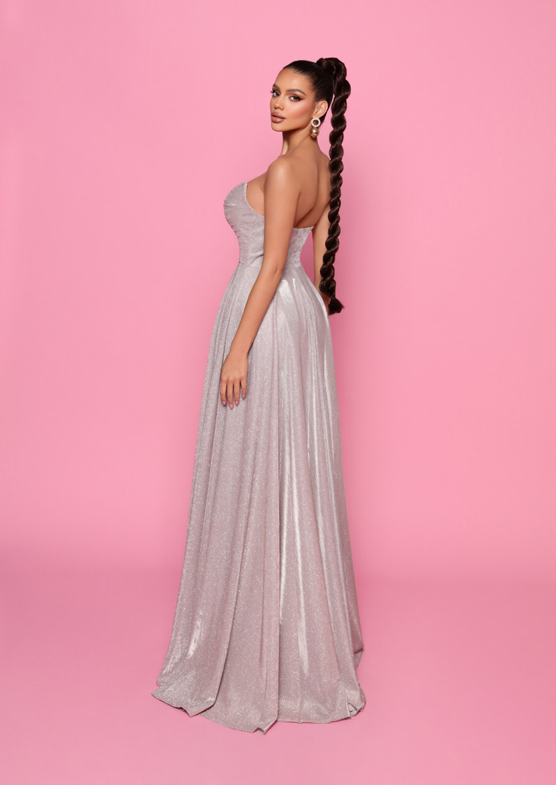 NICOLETTA shimmering elegant cowl neckline gown