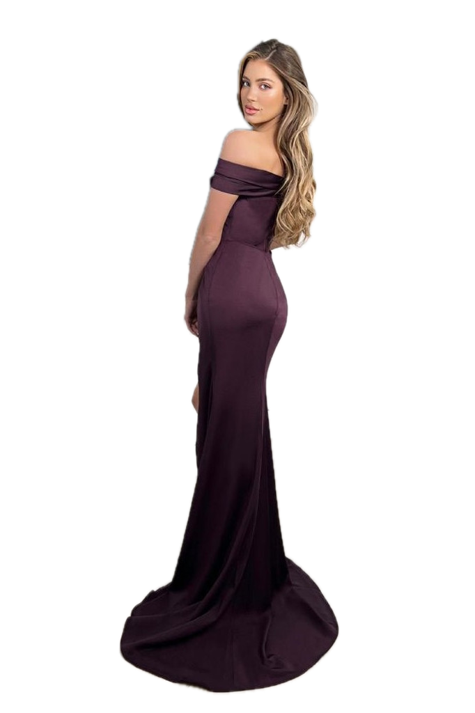 Jadore X6041 Elegant Off the Shoulder Ruched Gown