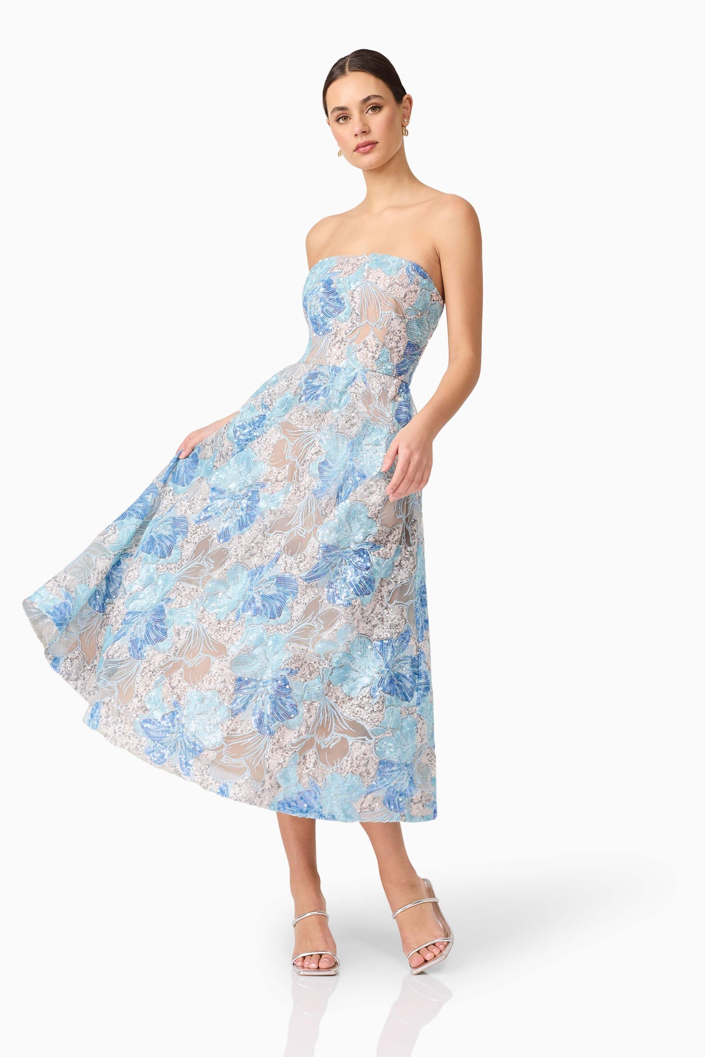 Elliatt Leonie midi sequin lace dress