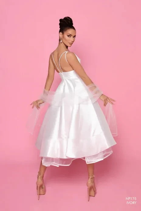 NICOLETTA mikado satin cocktail gown