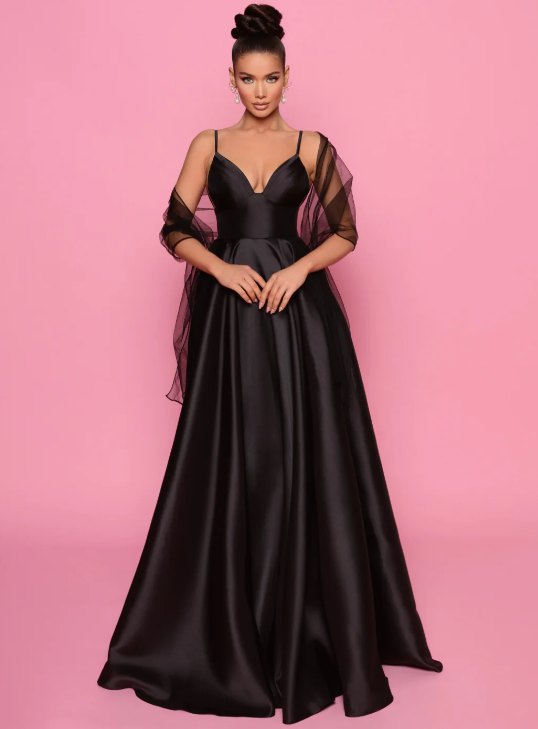 NICOLETTA MIKADO SATIN GOWN - COBALT