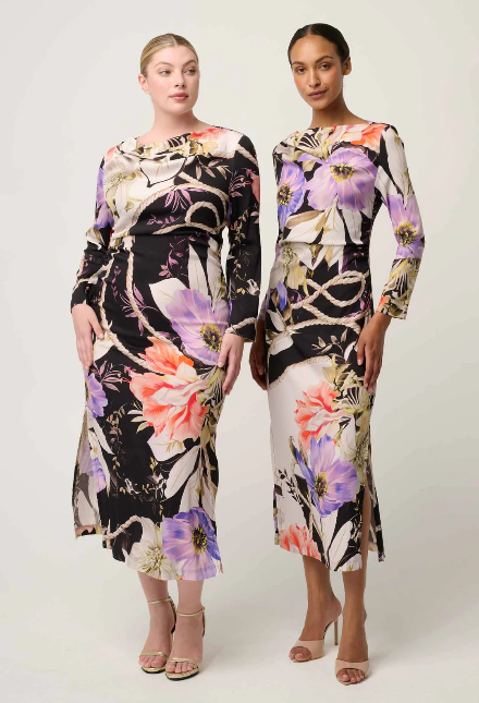 Once was JAYDEN CUPRO VISCOSE STRETCH DRESS IN TANGLED BLOSSOM