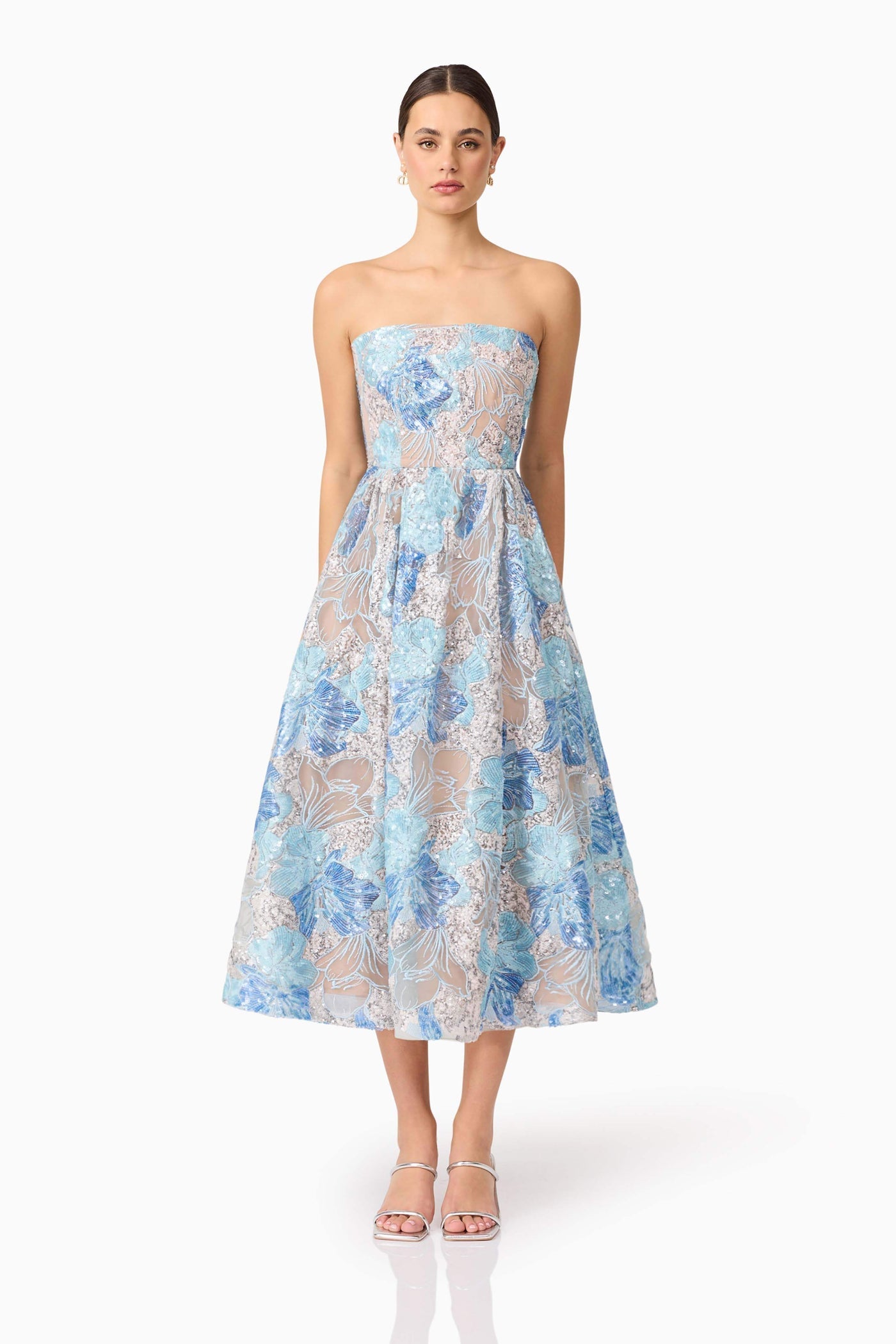Elliatt Leonie midi sequin lace dress