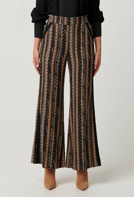 Once Was WILLOW Linen Viscose Pants in Black Bromgrass