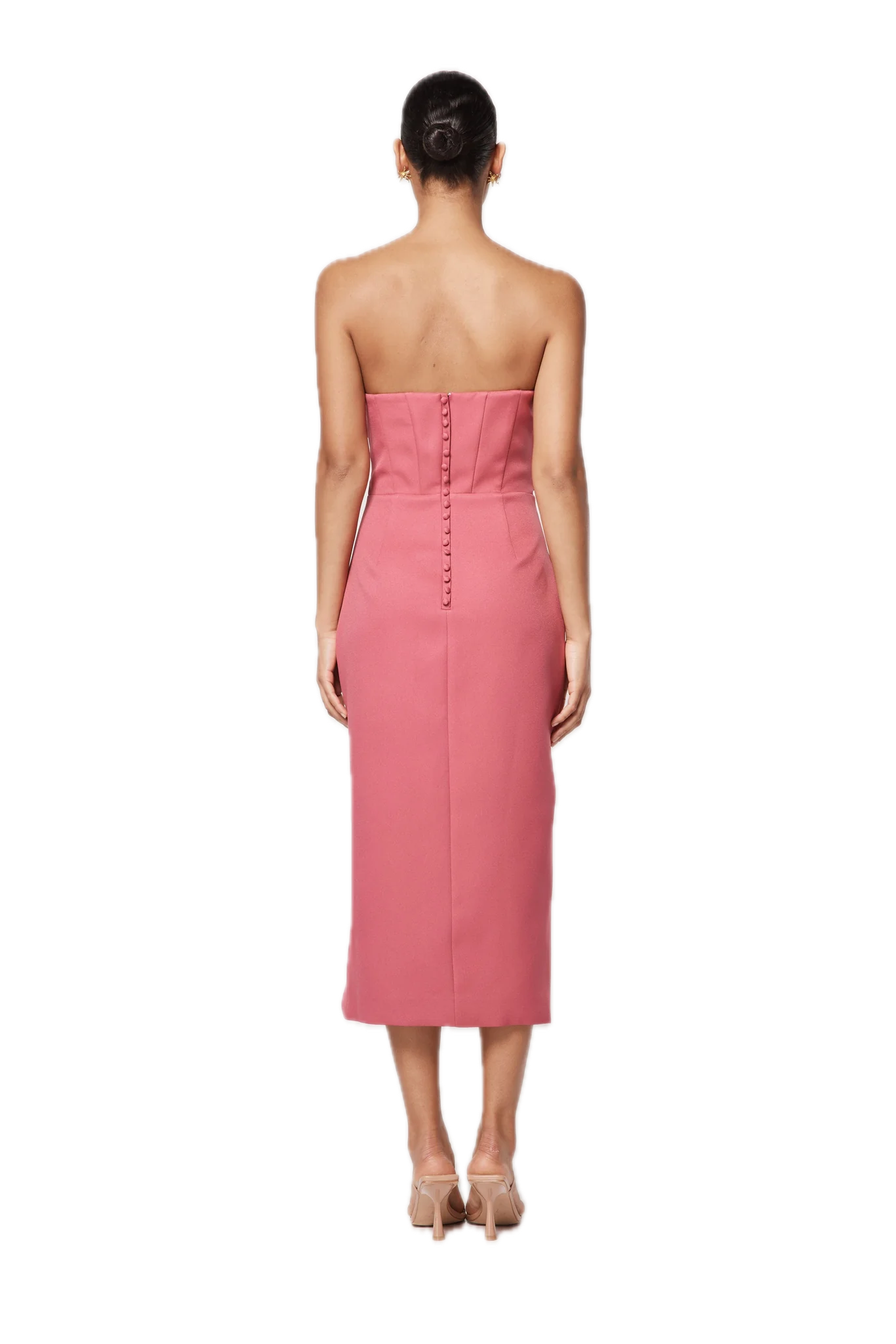 Elliatt Agatha Dress Berry Structured Bodice, Fitted Style, Skirt Slit