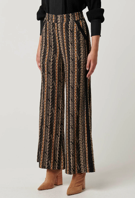 Once Was WILLOW Linen Viscose Pants in Black Bromgrass