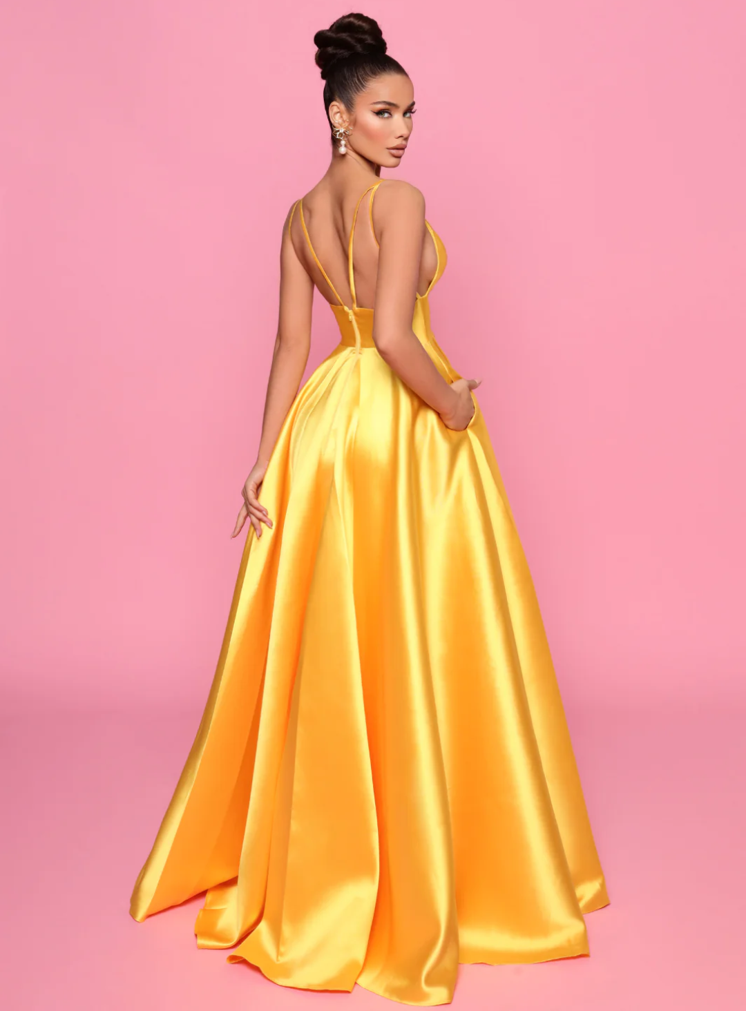 NICOLETTA MIKADO SATIN GOWN - COBALT