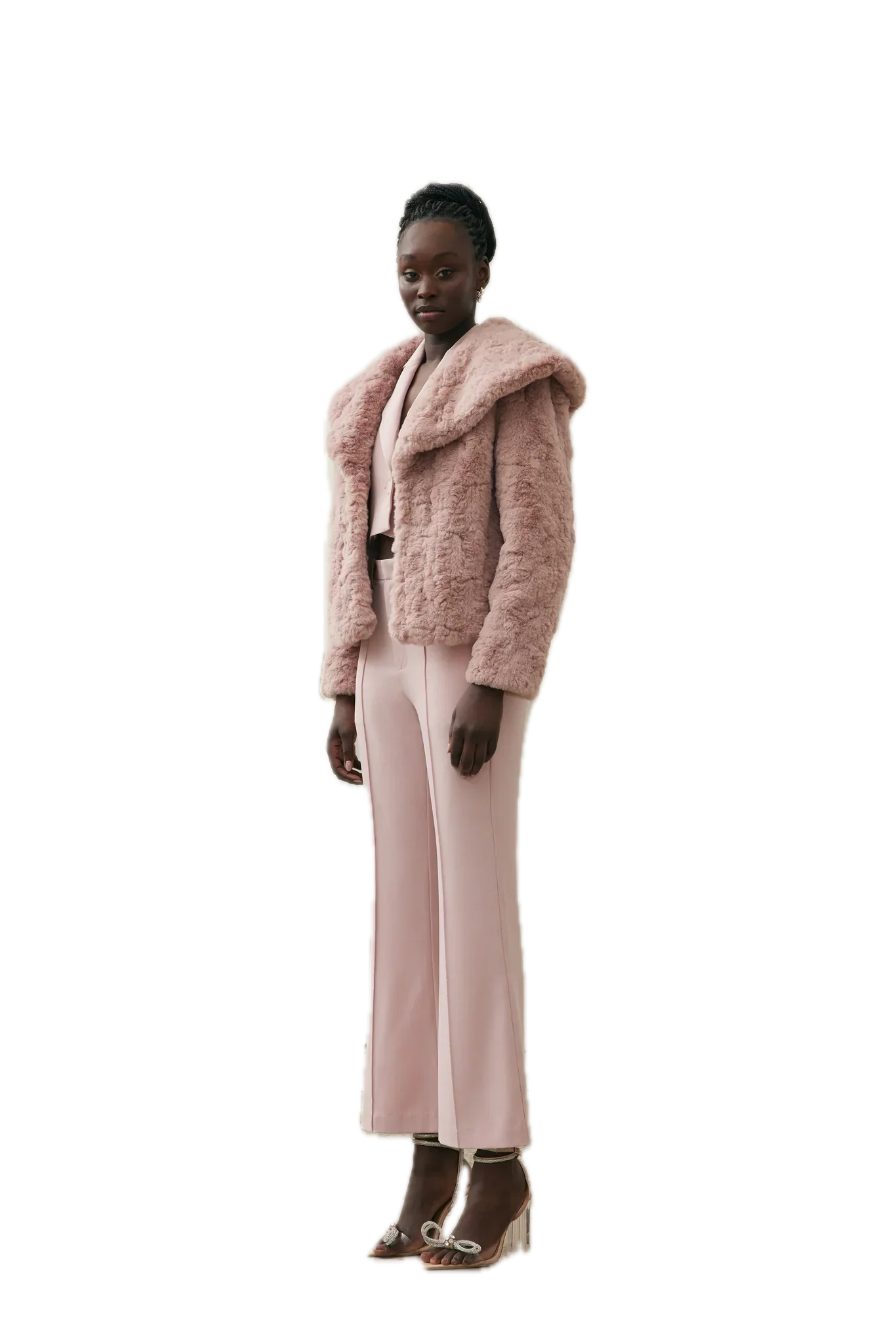 Elliatt Tiahnee Blush Pink Faux Fur Jacket - Luxuriously Soft and Stylish