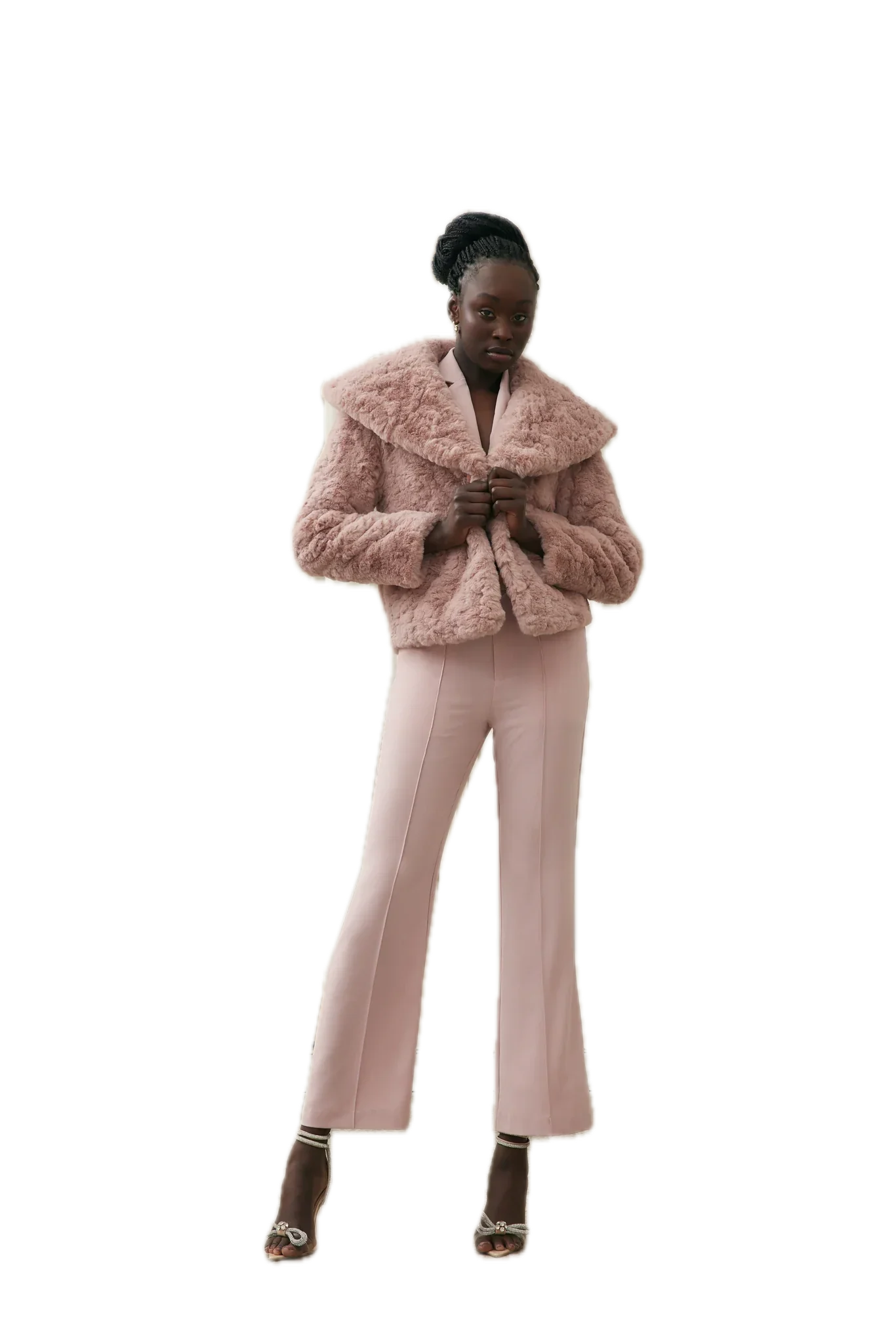 Elliatt Tiahnee Blush Pink Faux Fur Jacket - Luxuriously Soft and Stylish