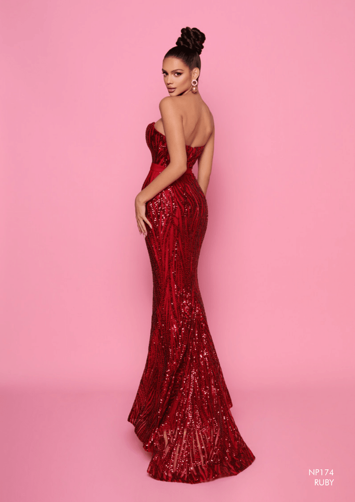 Nicoletta sequin fitted ball gown