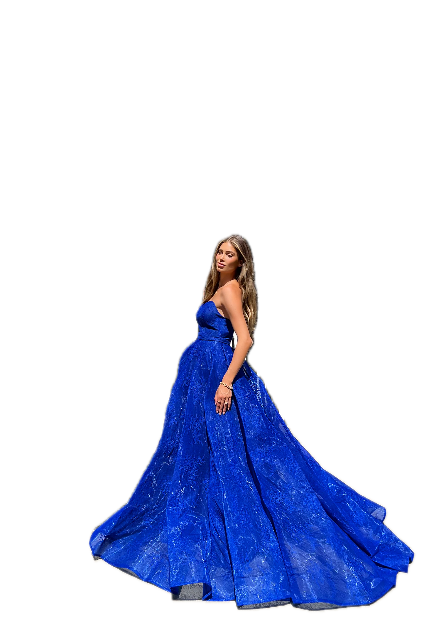 J’adore Australia - full skirt Strapless Lace Gown with shawl