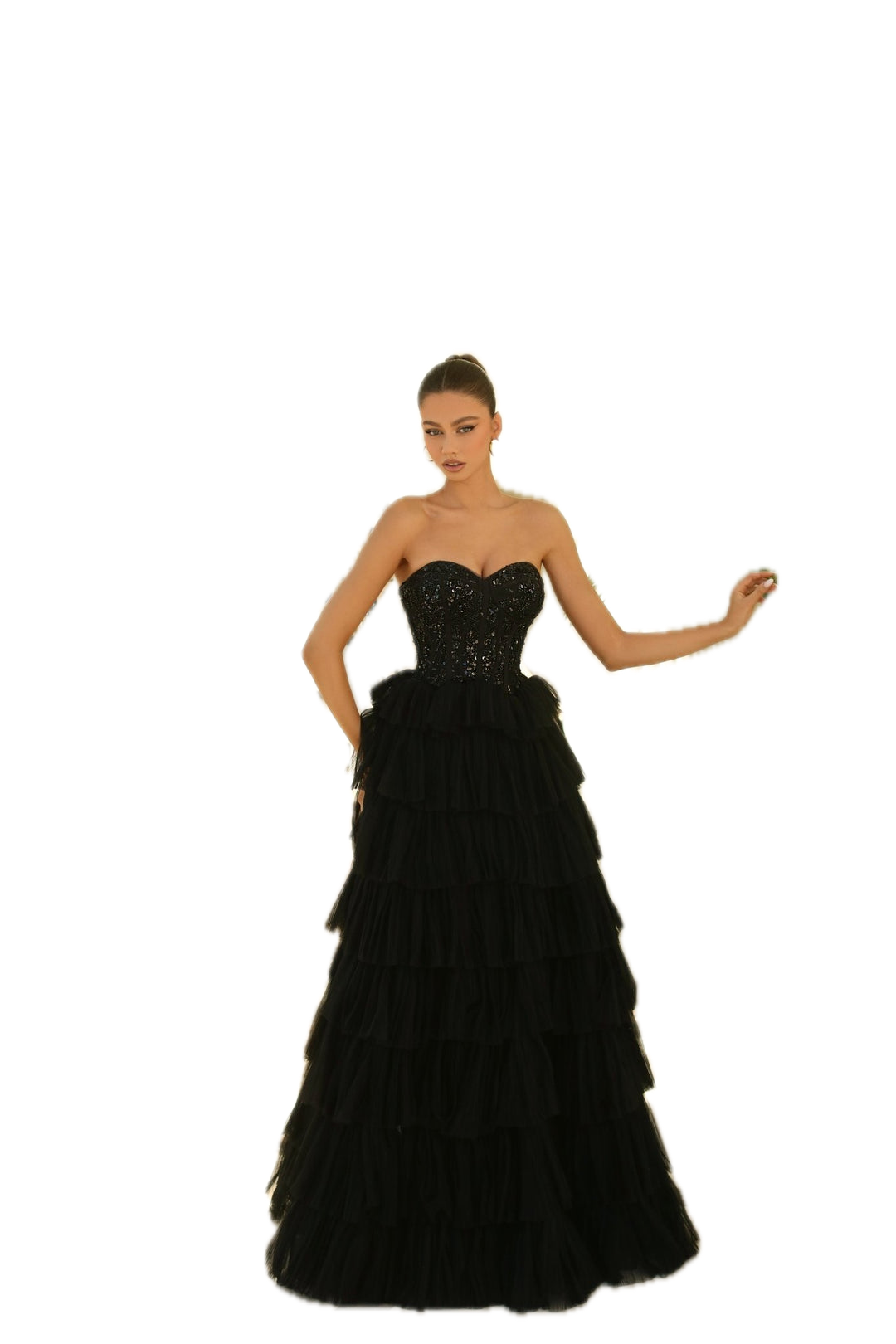 Nicoletta Sequin Beaded Corset Ball Gown