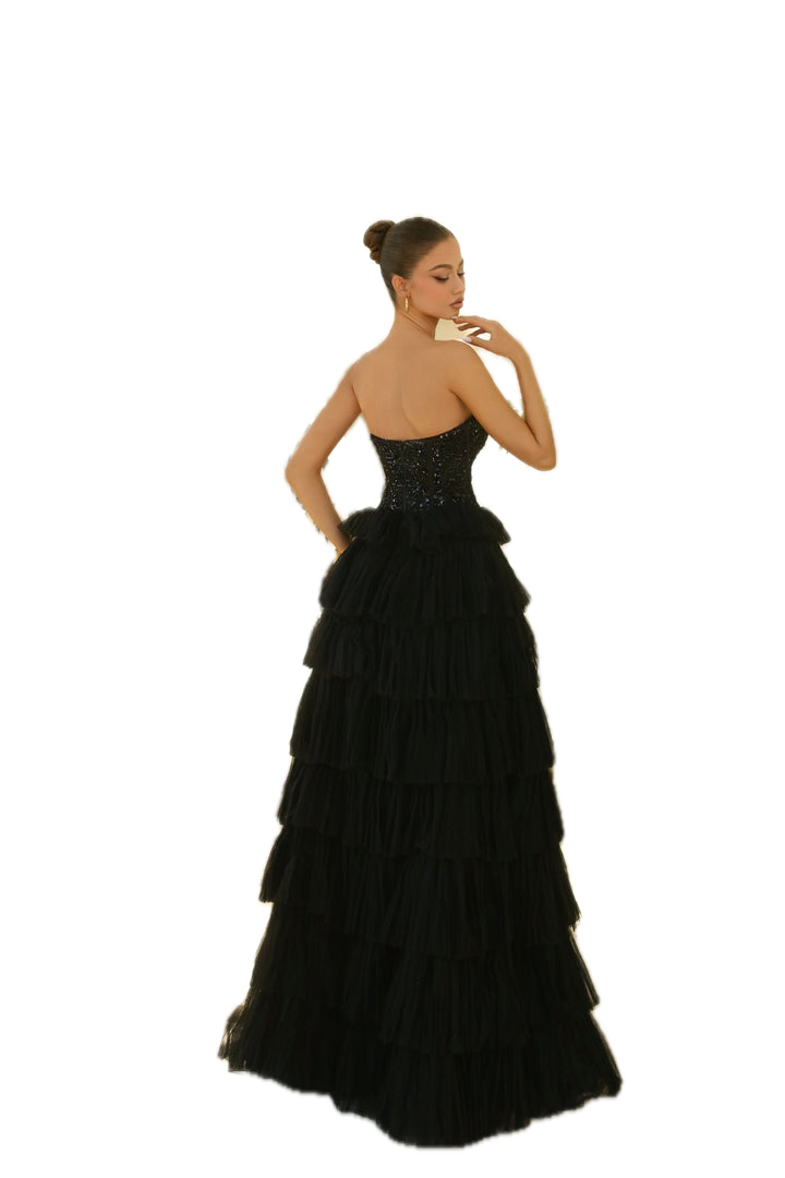 Nicoletta Sequin Beaded Corset Ball Gown
