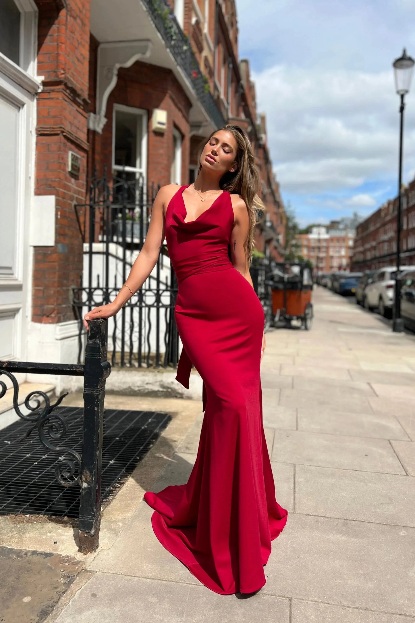 Nicoletta cowl neck gown