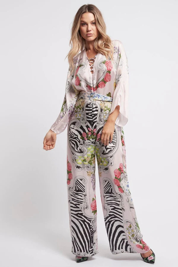 Czarina Pink Blossom Jumpsuit: A Regal Roman-Inspired Design