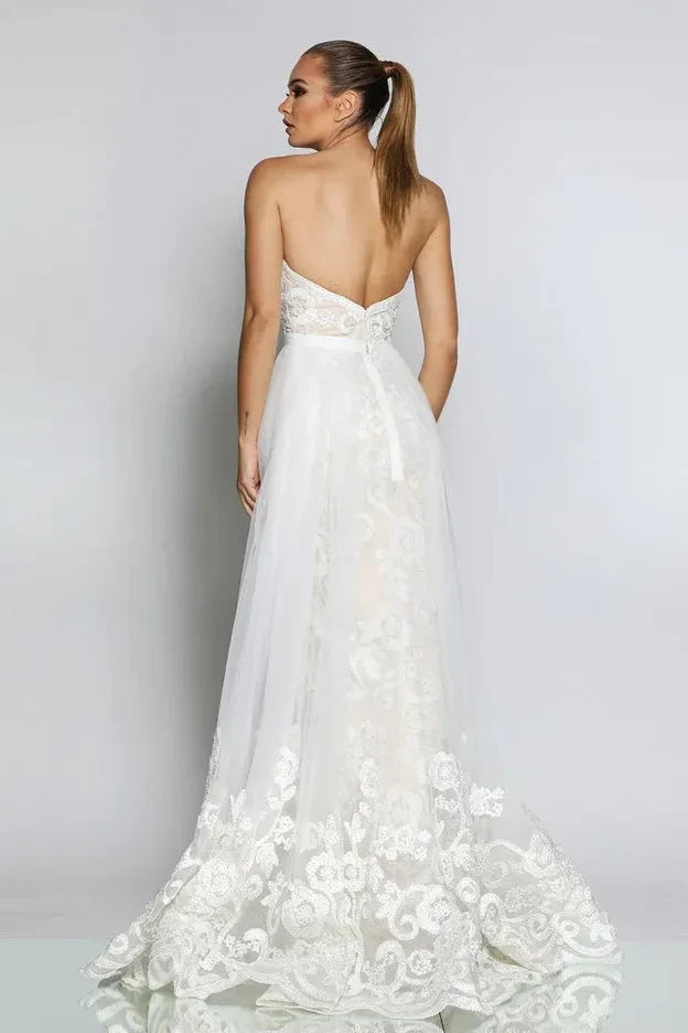 Jadore Australia stunning textural lace with tulle Overskirt divine wedding JX1067