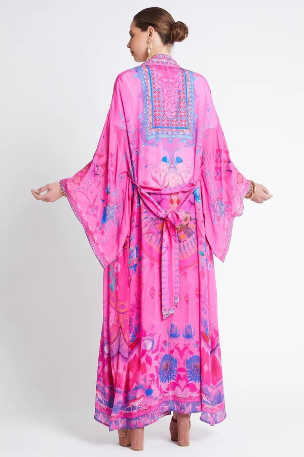 Czarina Pink Dream Silk Kimono Robe