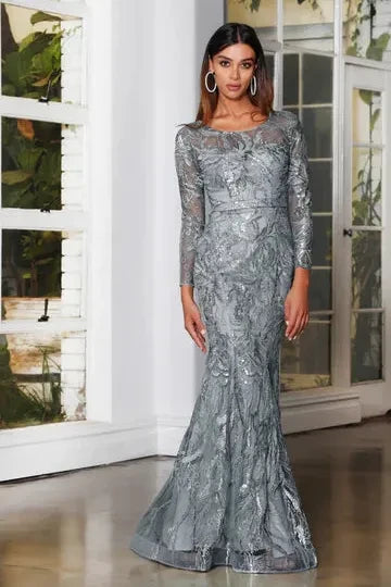 J'ADORE AUSTRALIA GOWN - CHARCOAL - Bread Boutique - absolutely stunning, asymmetrical, GLAMOROUS, J'ADORE, JX4013, SHIMMER, SOPHISTICATED, STUNNING, WAISTED - Darwin boutique - Darwin fashion