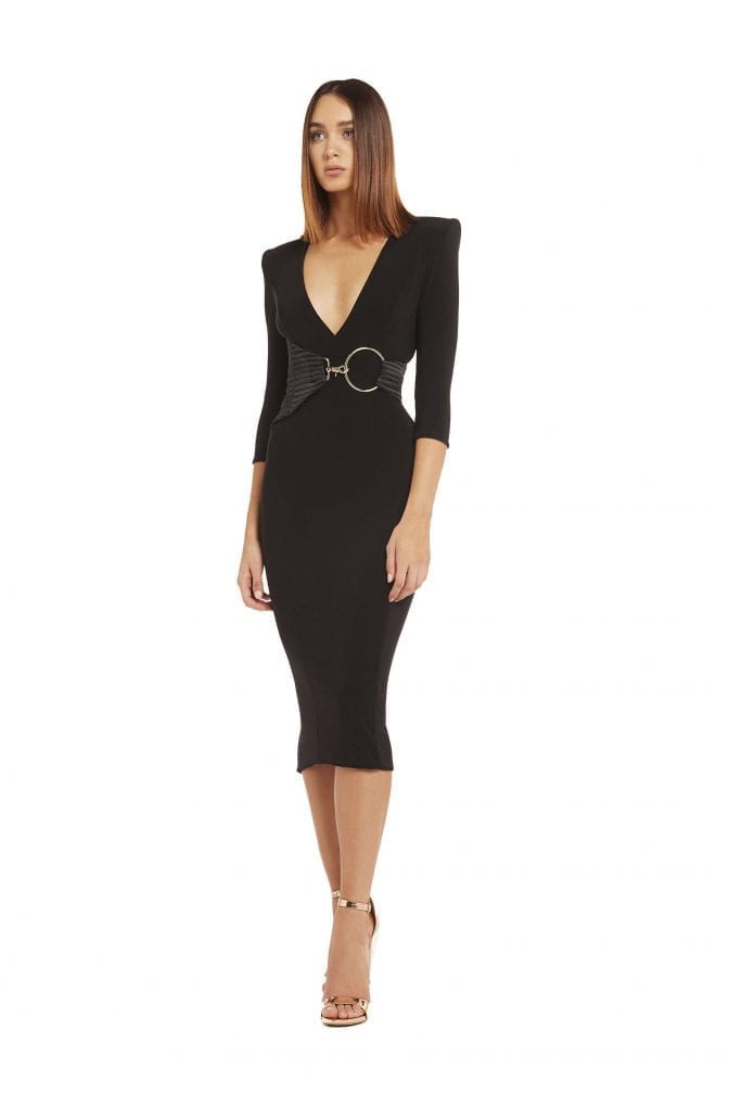 House of Zhivago imperial Dress Luxe Couture Black Jersey Midi Dress w BREAD BOUTIQUE House of Zhivago imperial Dress Luxe Couture Black Jersey Midi Dress w BREAD BOUTIQUE