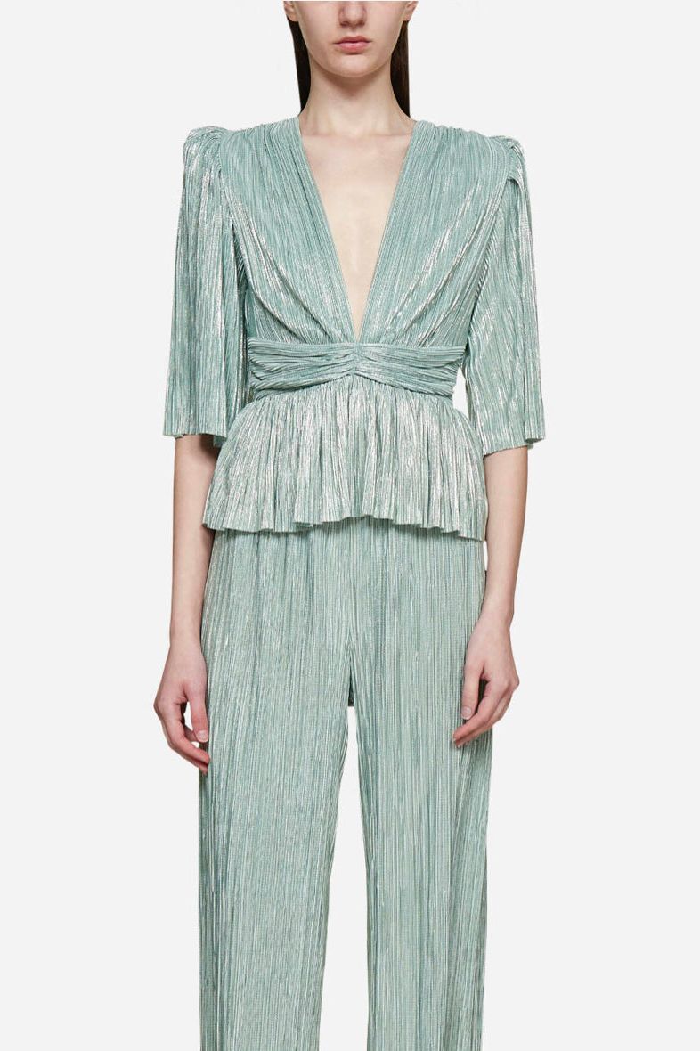 SABINA MUSAYEV COAST PANTS - Bread Boutique - GLAMOROUS, GORGEOUS, MINT, PANT, pants, polyester, SABINA MUSAYEV, SEXY, SHIMMER, SHIMMERING, shiny, SOFT, SOPHISTICATED, STUNNING, stylish, SUPERB, WAISTED - Darwin boutique - Darwin fashion
