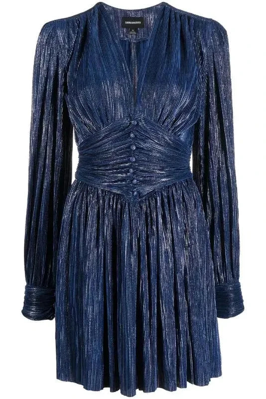 SABINA MUSAYEV PIPA DRESS - Bread Boutique - asymmetrical, BLUE, dress, GLAMOROUS, GORGEOUS, LONG SLEEVED, polyester, SABINA MUSAYEV, SEXY, SHIMMER, SHIMMERING, shiny, SOFT, SOPHISTICATED, STRETCHY, STUNNING, SUPERB, WAISTED - Darwin boutique - Darwin fashion