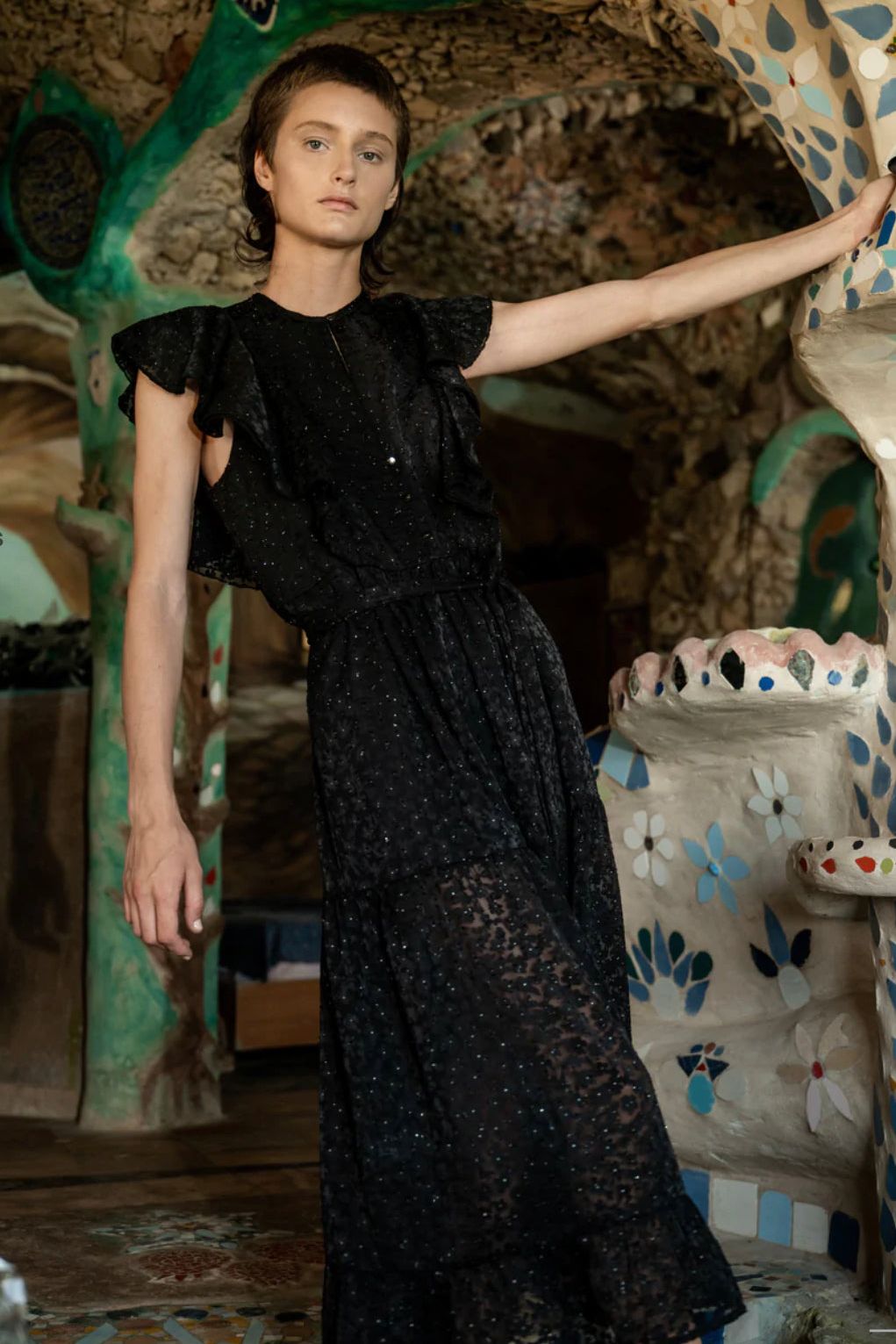 SABINA MUSAYEV CARDI DRESS - Bread Boutique - asymmetrical, black, GLAMOROUS, GORGEOUS, loose fit, SABINA MUSAYEV, SEXY, SHIMMERING, SOFT, SOPHISTICATED, STUNNING, SUPERB, WAISTED - Darwin boutique - Darwin fashion