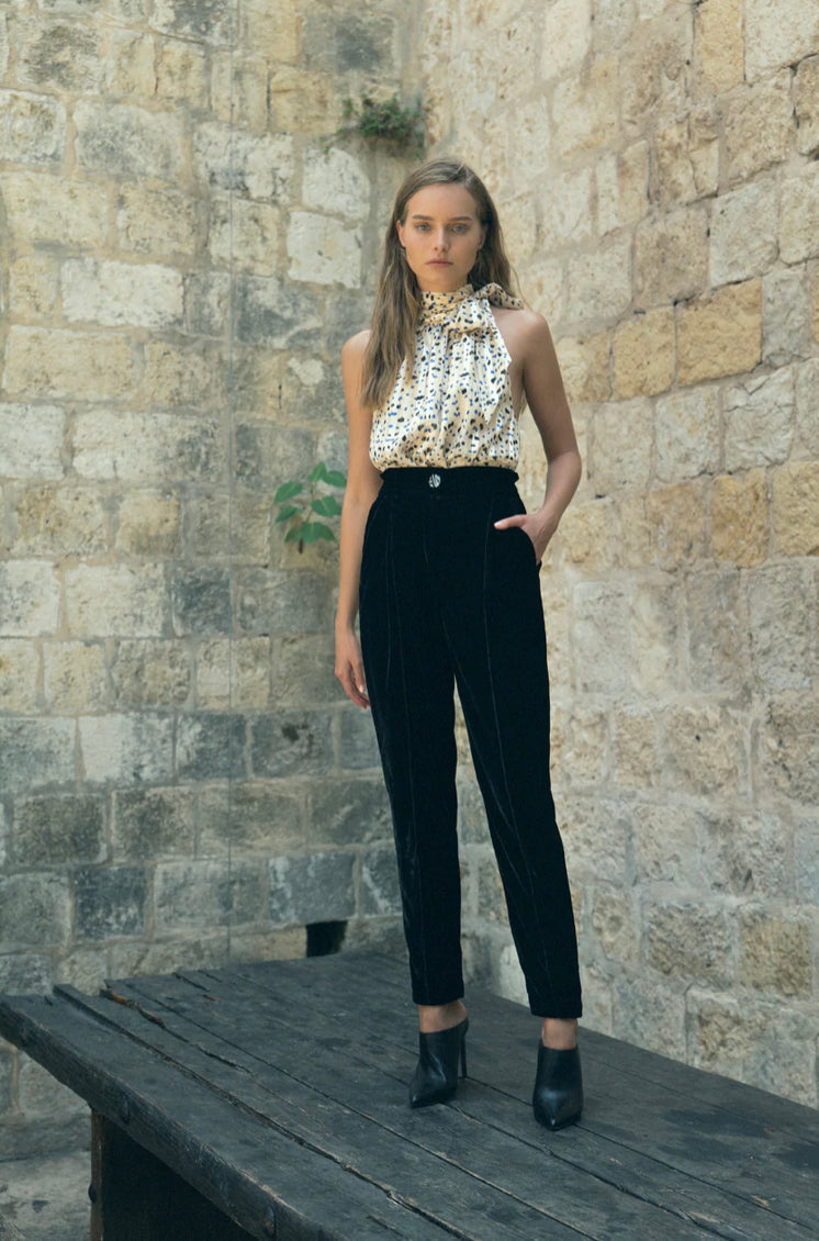 SABINA MUSAYEV ORPHEUS PANTS - Bread Boutique - black, GORGEOUS, PANT, pants, SABINA MUSAYEV, SEXY, SOFT, SUPERB, velvet, WAISTED - Darwin boutique - Darwin fashion