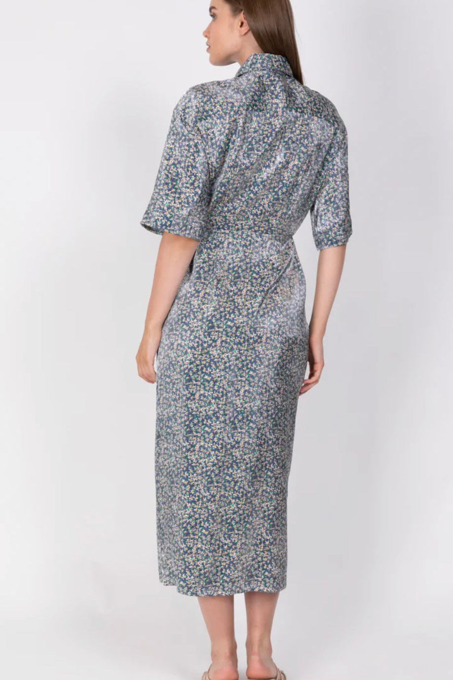 SABINA MUSAYEV FLORI DRESS - Bread Boutique - asymmetrical, dress, GLAMOROUS, GORGEOUS, loose fit, polyester, puffed sleeve, SABINA MUSAYEV, SEXY, SHIMMER, SHIRTDRESS, sleeved, SOFT, SOPHISTICATED, sophisticaterd, STUNNING, SUPERB, WAISTED - Darwin boutique - Darwin fashion