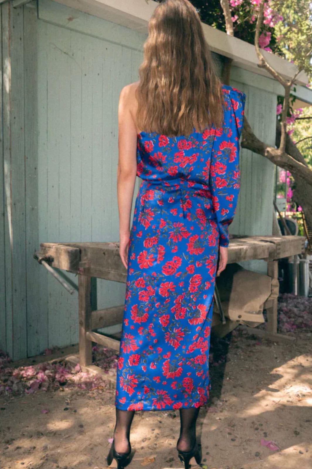 SABINA MUSAYEV LUELLA SKIRT- BLUE PRINT - Bread Boutique - absolutely stunning, asymmetrical, floral, GLAMOROUS, GORGEOUS, midi, printedfloral, SABINA MUSAYEV, SEXY, skirt, SOFT, SOPHISTICATED, STUNNING, SUPERB, WAISTED - Darwin boutique - Darwin fashion