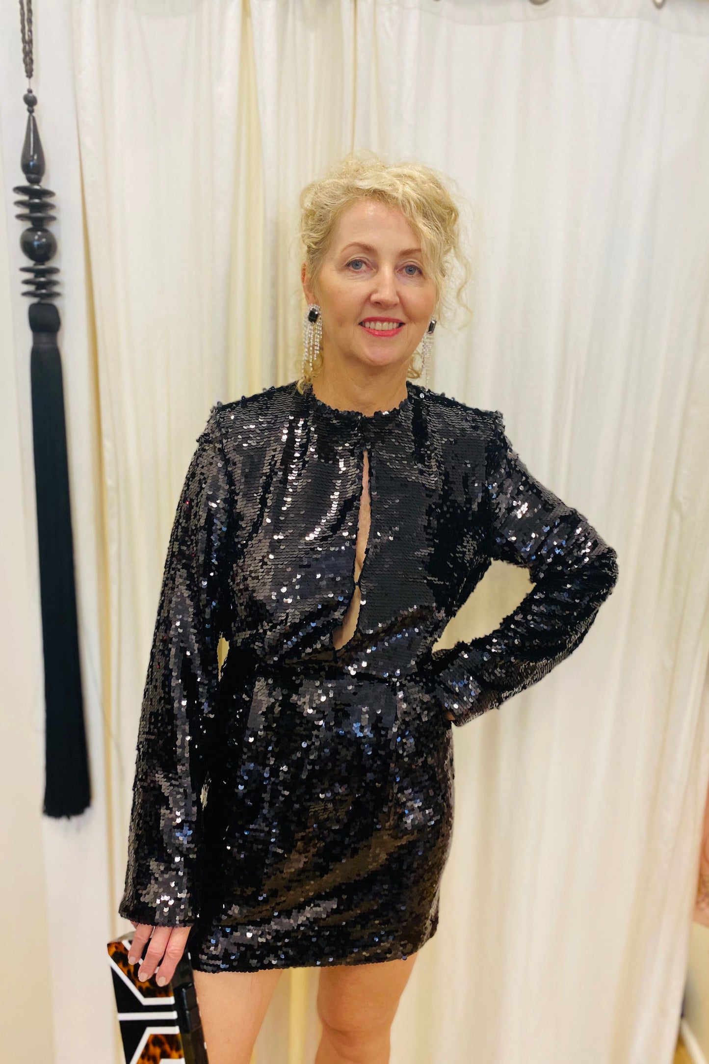 SABINA MUSAYEV SEQUIN CLYDE DRESS - Bread Boutique - absolutely stunning, asymmetrical, dress, EMBELLISHED, GLAMOROUS, GORGEOUS, SABINA MUSAYEV, sequin, SEXY, SHIMMER, sleeved, SOFT, SOPHISTICATED, STUNNING, stylish, SUPERB, WAISTED - Darwin boutique - Darwin fashion