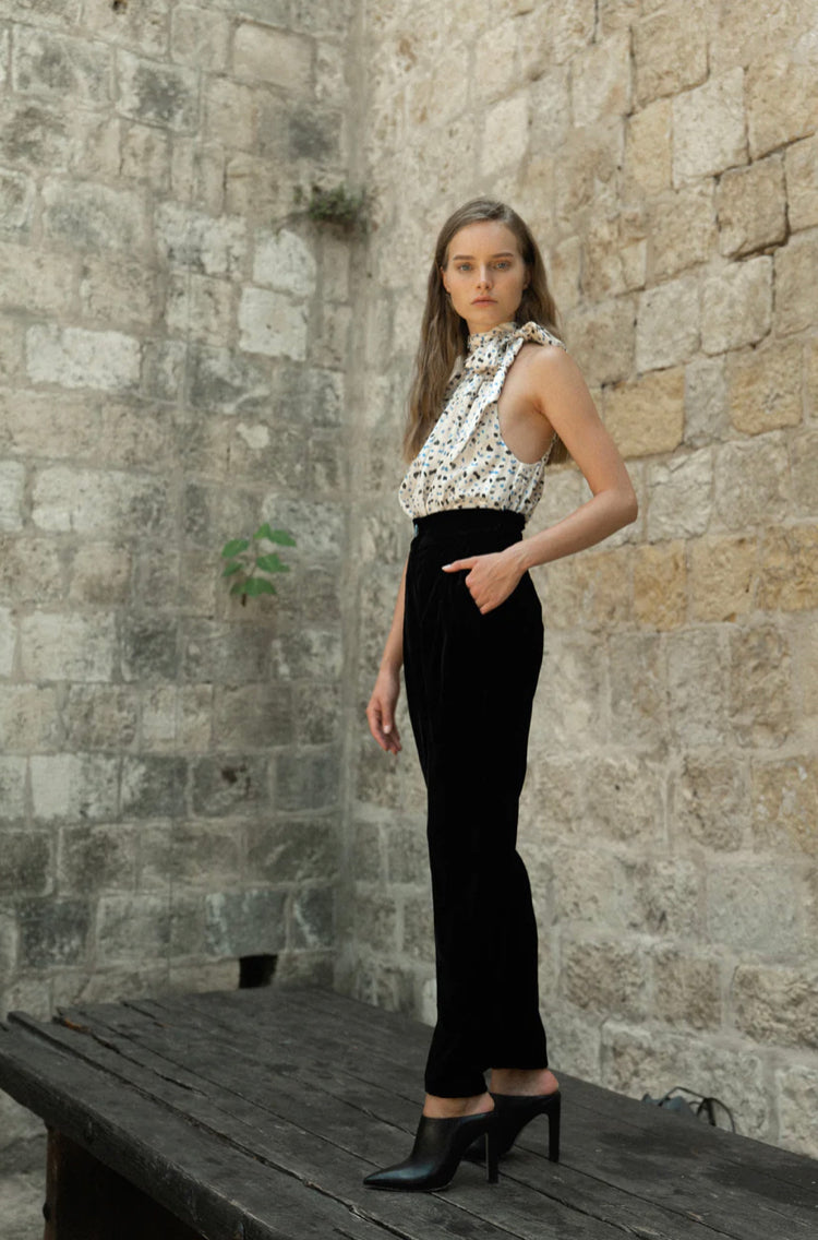 SABINA MUSAYEV ORPHEUS PANTS - Bread Boutique - black, GORGEOUS, PANT, pants, SABINA MUSAYEV, SEXY, SOFT, SUPERB, velvet, WAISTED - Darwin boutique - Darwin fashion