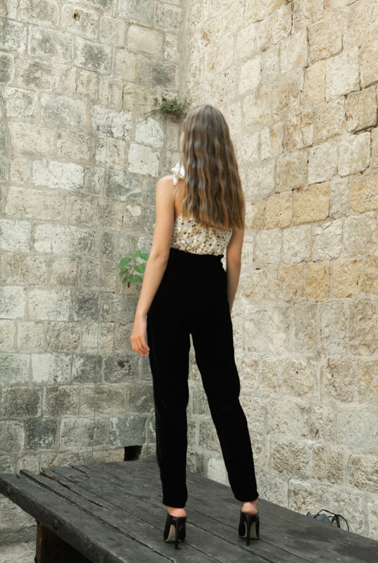SABINA MUSAYEV ORPHEUS PANTS - Bread Boutique - black, GORGEOUS, PANT, pants, SABINA MUSAYEV, SEXY, SOFT, SUPERB, velvet, WAISTED - Darwin boutique - Darwin fashion
