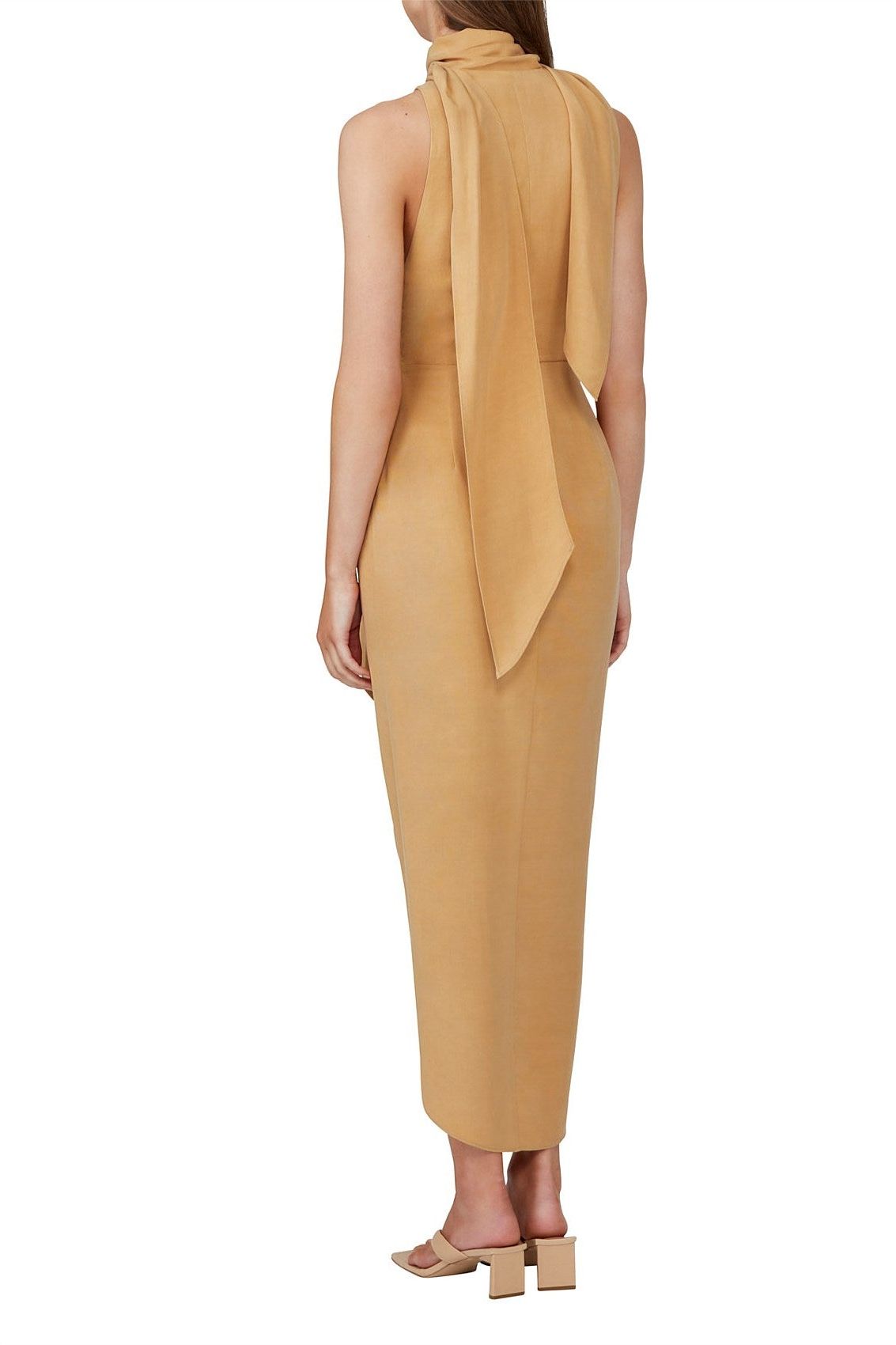 ACLER DALESIDE DRESS - Bread Boutique - ACLER, asymmetrical, draped, dress, eveningwear, GLAMOROUS, GORGEOUS, IMMACULATE, pleated, polyester, scarf, SEXY, sleeveless, SOFT, SOPHISTICATED, sophisticaterd, STRETCHY, STUNNING, stylish, SUPERB, tan, WAISTED - Darwin boutique - Darwin fashion