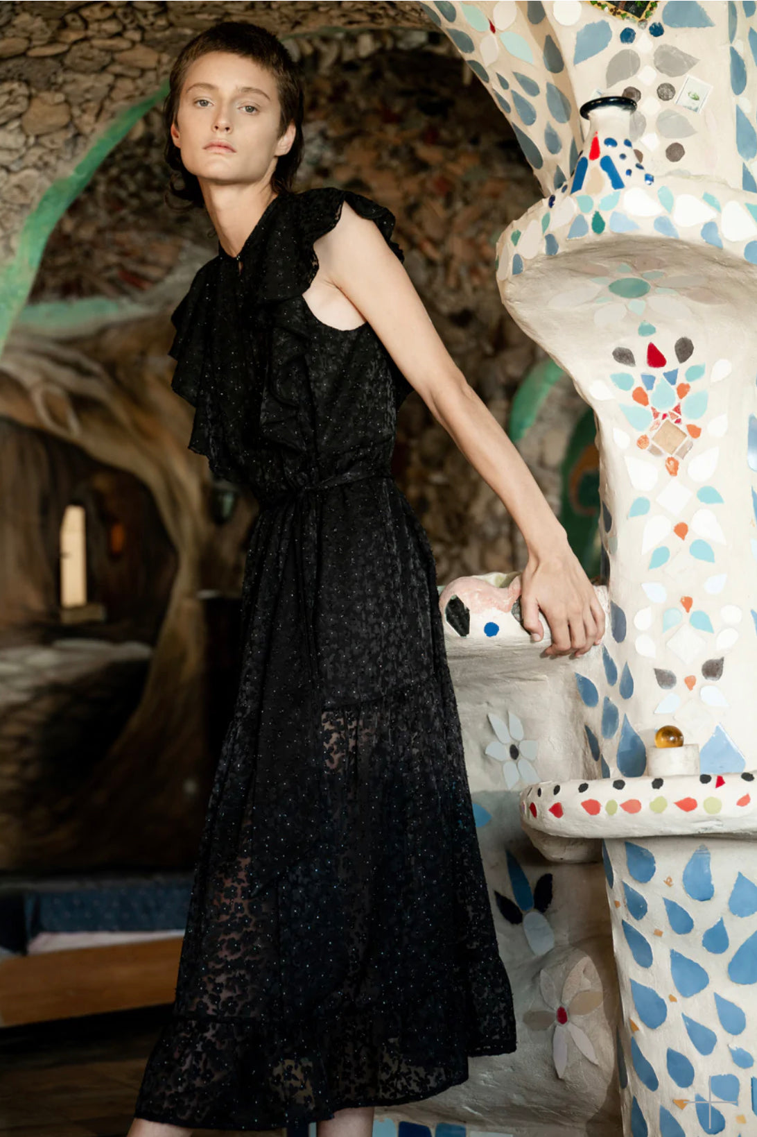 SABINA MUSAYEV CARDI DRESS - Bread Boutique - asymmetrical, black, GLAMOROUS, GORGEOUS, loose fit, SABINA MUSAYEV, SEXY, SHIMMERING, SOFT, SOPHISTICATED, STUNNING, SUPERB, WAISTED - Darwin boutique - Darwin fashion