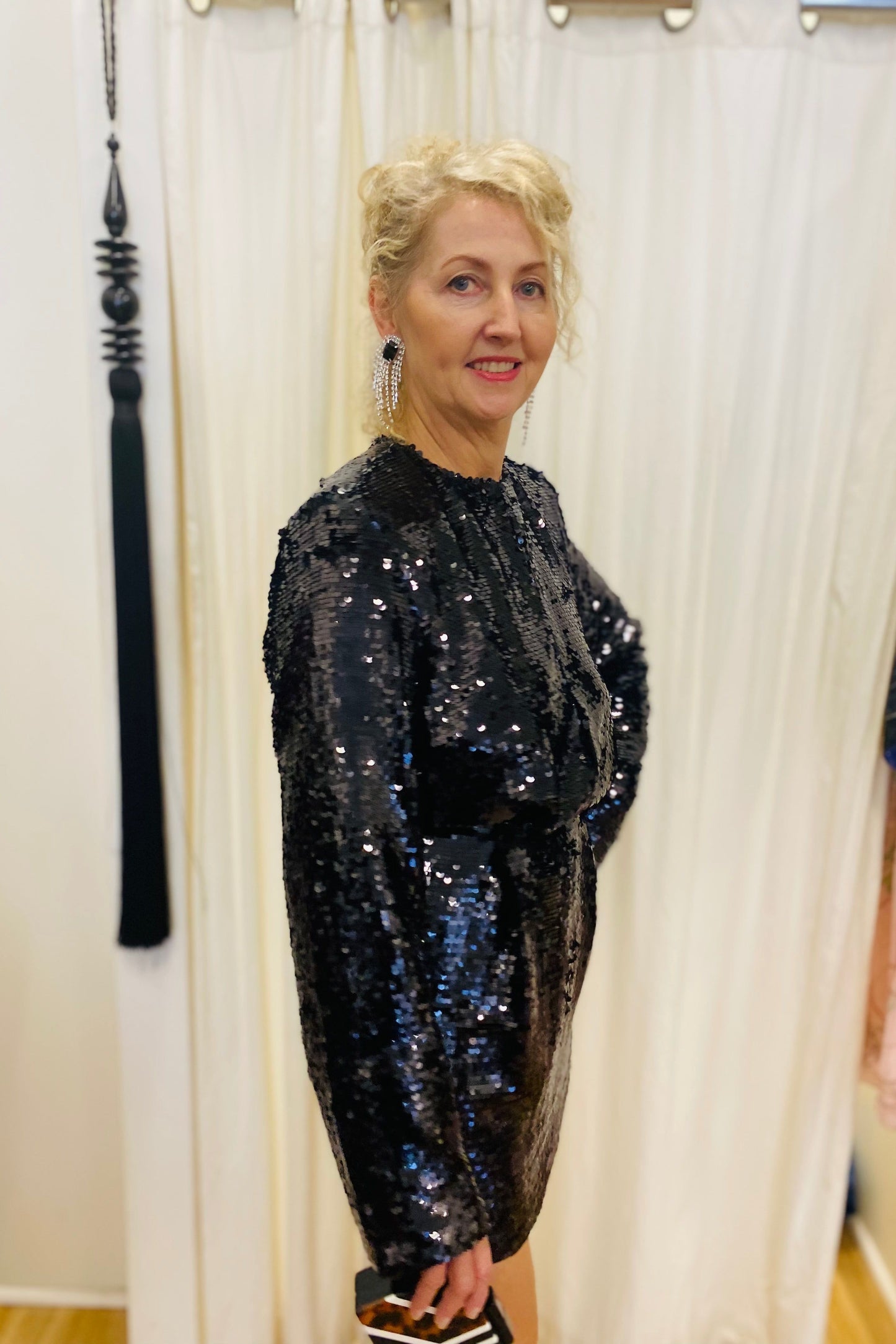 SABINA MUSAYEV SEQUIN CLYDE DRESS - Bread Boutique - absolutely stunning, asymmetrical, dress, EMBELLISHED, GLAMOROUS, GORGEOUS, SABINA MUSAYEV, sequin, SEXY, SHIMMER, sleeved, SOFT, SOPHISTICATED, STUNNING, stylish, SUPERB, WAISTED - Darwin boutique - Darwin fashion