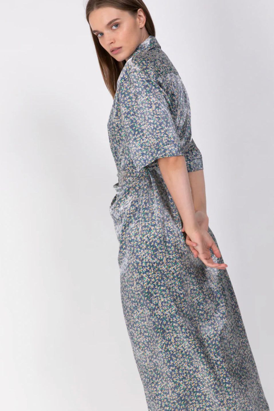 SABINA MUSAYEV FLORI DRESS - Bread Boutique - asymmetrical, dress, GLAMOROUS, GORGEOUS, loose fit, polyester, puffed sleeve, SABINA MUSAYEV, SEXY, SHIMMER, SHIRTDRESS, sleeved, SOFT, SOPHISTICATED, sophisticaterd, STUNNING, SUPERB, WAISTED - Darwin boutique - Darwin fashion