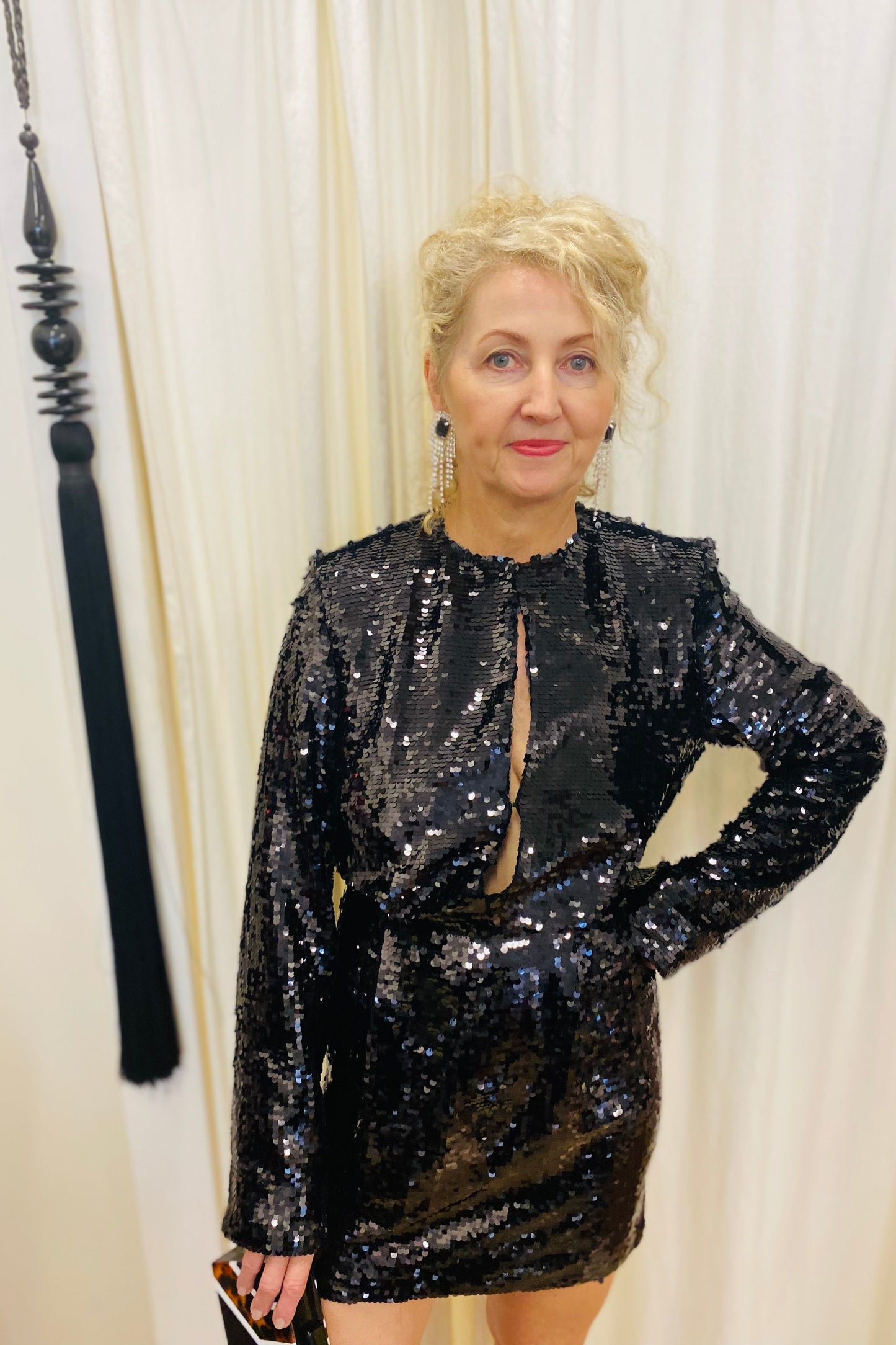 SABINA MUSAYEV SEQUIN CLYDE DRESS - Bread Boutique - absolutely stunning, asymmetrical, dress, EMBELLISHED, GLAMOROUS, GORGEOUS, SABINA MUSAYEV, sequin, SEXY, SHIMMER, sleeved, SOFT, SOPHISTICATED, STUNNING, stylish, SUPERB, WAISTED - Darwin boutique - Darwin fashion