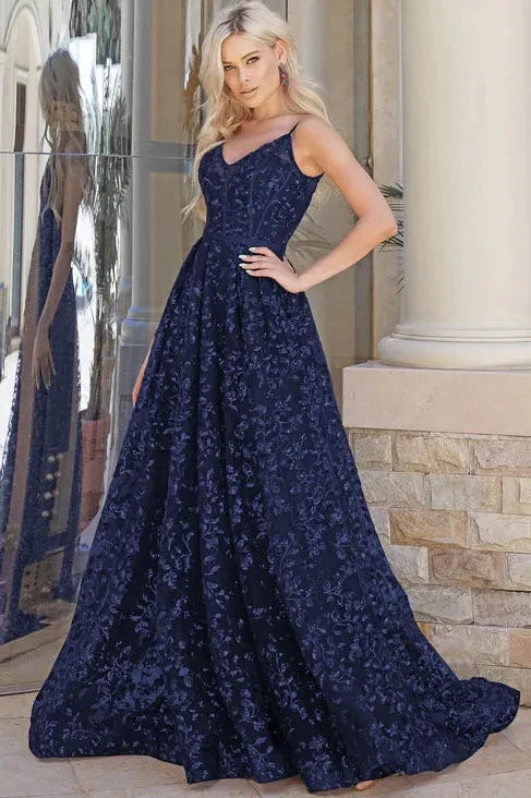 TINA HOLY NAVY SEQUIN GOWN - Bread Boutique - asymmetrical, GLAMOROUS, GORGEOUS, GOWNS, NAVY, sequin, SEXY, SHIMMER, SIDE POCKETS, sleeveless, SOFT, SOPHISTICATED, STUNNING, SUPERB, TINA HOLY, TK069, WAISTED - Darwin boutique - Darwin fashion