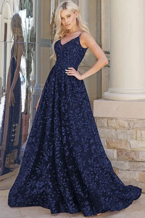 TINA HOLY NAVY SEQUIN GOWN - Bread Boutique - asymmetrical, GLAMOROUS, GORGEOUS, GOWNS, NAVY, sequin, SEXY, SHIMMER, SIDE POCKETS, sleeveless, SOFT, SOPHISTICATED, STUNNING, SUPERB, TINA HOLY, TK069, WAISTED - Darwin boutique - Darwin fashion