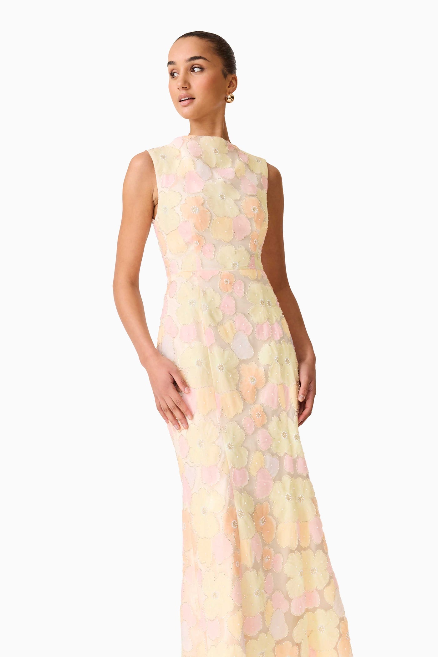 Elliatt Zaria yellow embellished gown