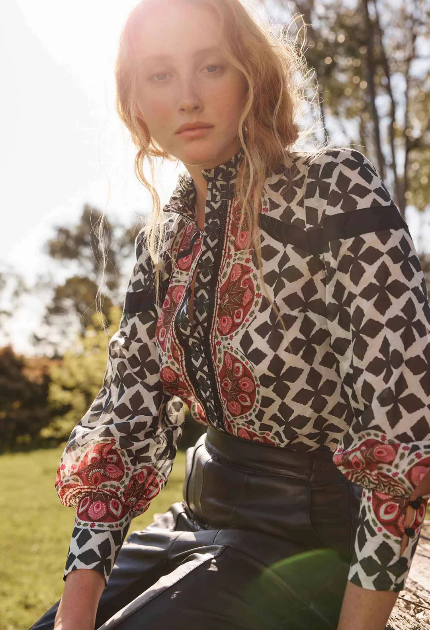Once Was Astrid cotton silk shirt