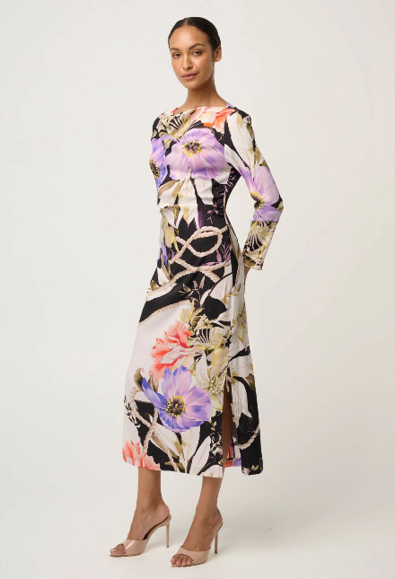 Once was JAYDEN CUPRO VISCOSE STRETCH DRESS IN TANGLED BLOSSOM