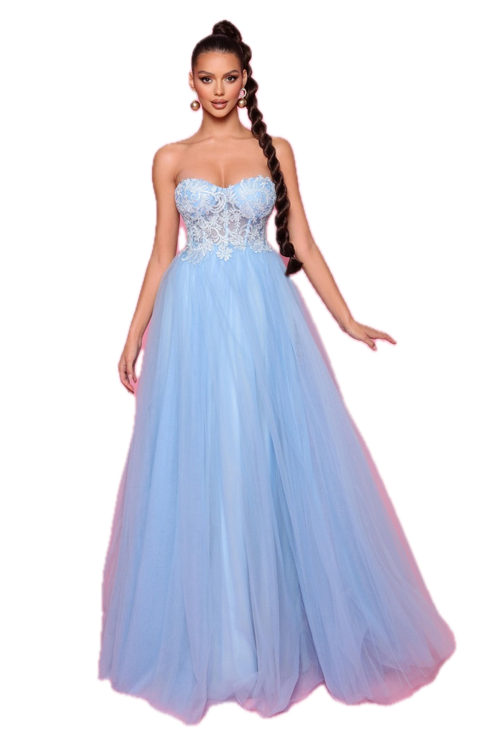 Nicoletta Strapless Lace Gown with Sweetheart Neckline