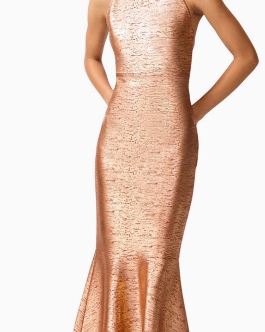 Elliatt Rhian halter Rust bandage midi
